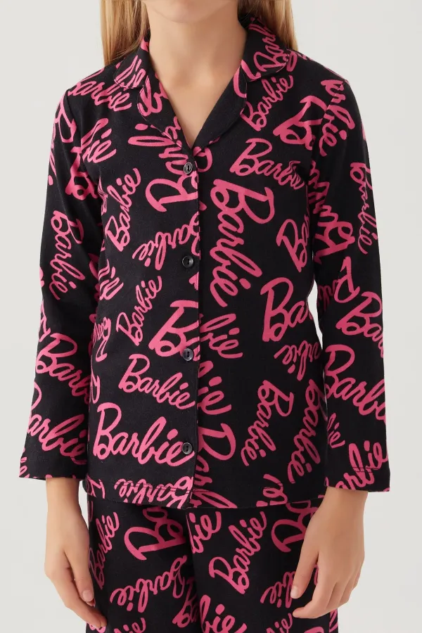 Barbie 1767-3 Kız Çocuk Gömlek Pijama Takımı Barbie 1767-3 Kız Çocuk Gömlek Pijama Takımı