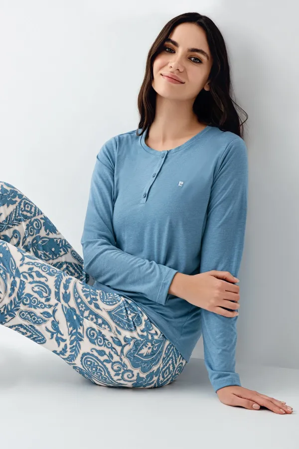 Pierre Cardin 9075-S Kadın Uzun Kol Pijama Takım Pierre Cardin 9075-S Kadın Uzun Kol Pijama Takım