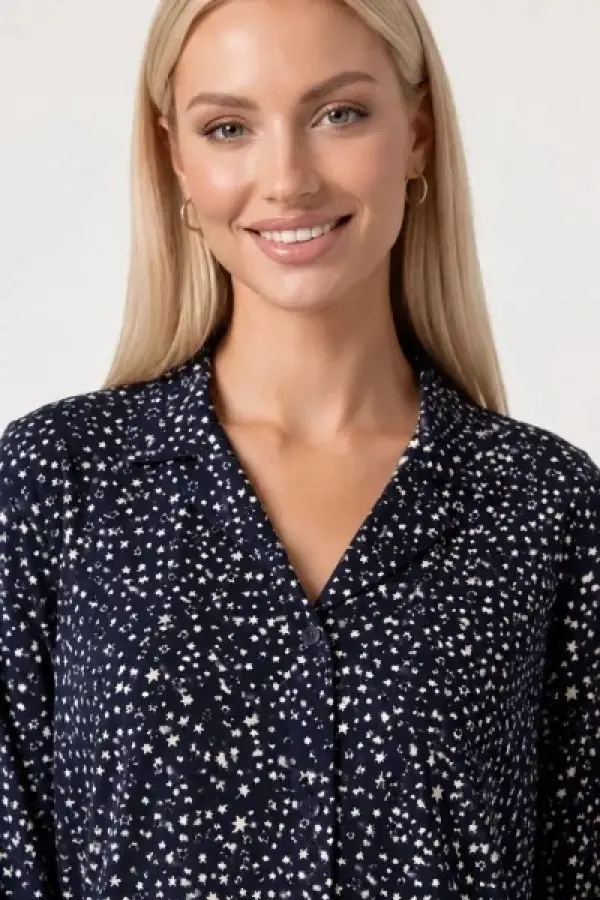 Pjs 30182 Kadın Uzun Kol Önden Düğmeli Pijama Takımı Pjs 30182 Kadın Uzun Kol Önden Düğmeli Pijama Takımı
