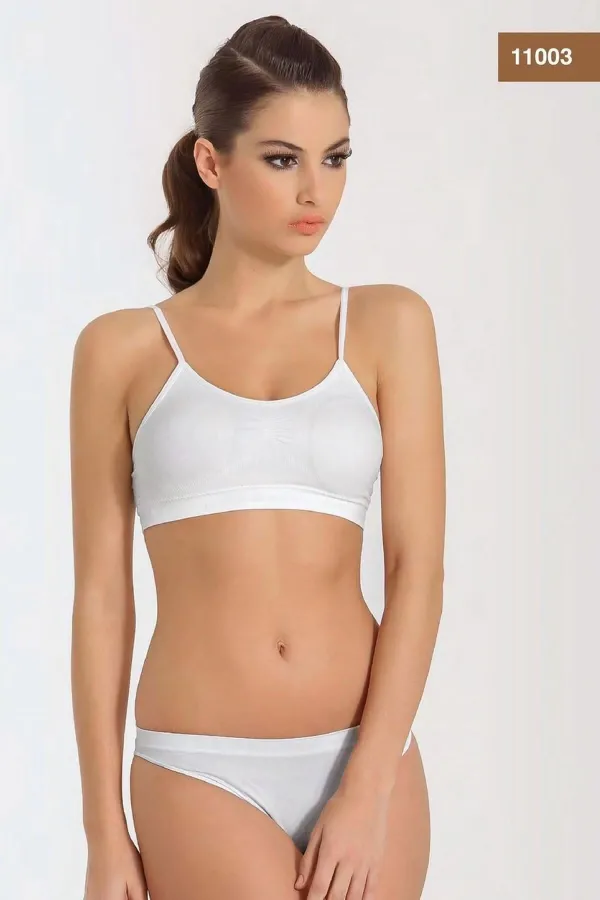 Miss Fit 11003 Bayn İnce Askılı Petli Büstiyer Miss Fit 11003 Bayn İnce Askılı Petli Büstiyer