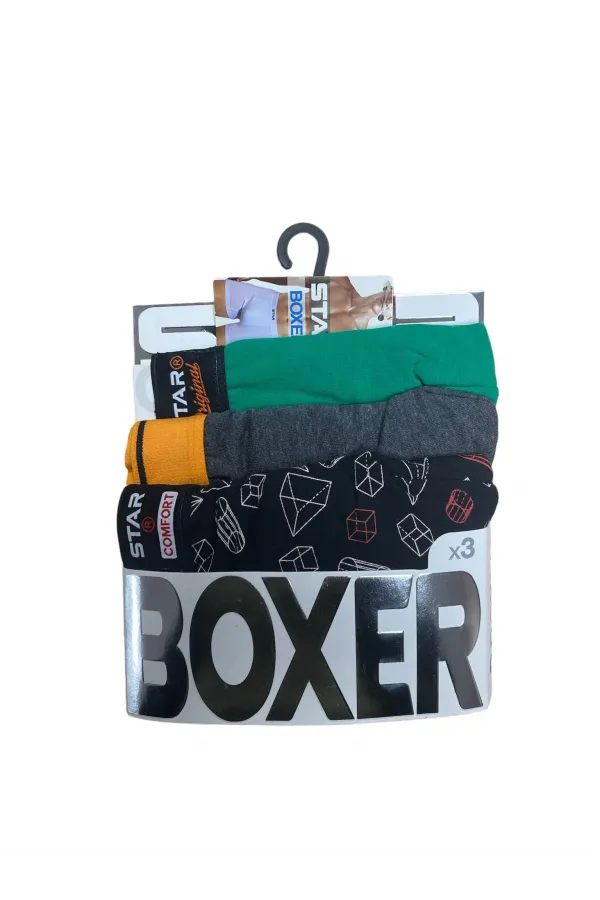 Star 105 Desenli Jakar Erkek 3lü Kemer Boxer Star 105 Desenli Jakar Erkek 3lü Kemer Boxer