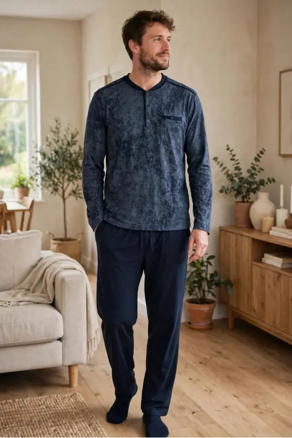 Çift Kaplan 8200 Uzun Kol Erkek Patlı Pijama Takımı Çift Kaplan 8200 Uzun Kol Erkek Patlı Pijama Takımı