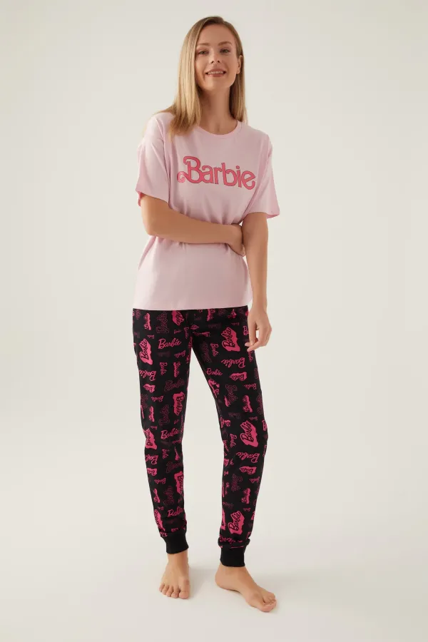 Barbie L1704-S Kadın Kısa Kol Pijama Takımı Barbie L1704-S Kadın Kısa Kol Pijama Takımı