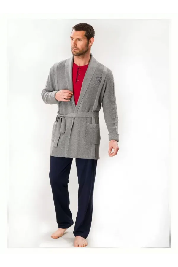 DS Damat 03004 5li Triko Robdöşambr Damat Pijama Seti DS Damat 03004 5li Triko Robdöşambr Damat Pijama Seti