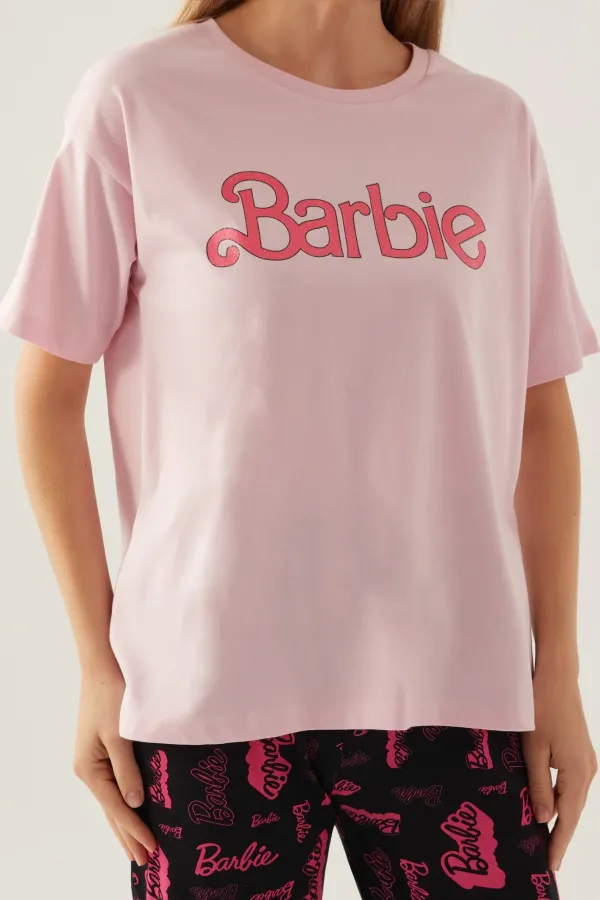 Barbie L1704-S Kadın Kısa Kol Pijama Takımı Barbie L1704-S Kadın Kısa Kol Pijama Takımı