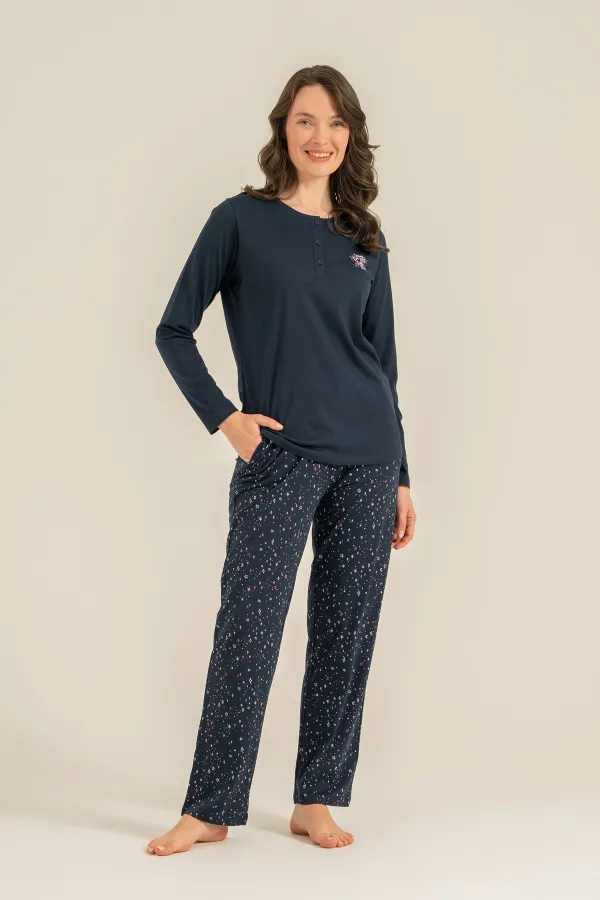 Arnetta Ar3775-S Kadın Uzun Kollu Pijama Takım Arnetta Ar3775-S Kadın Uzun Kollu Pijama Takım