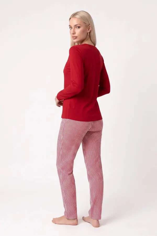 Pjs 30148 Kadın Uzun Kol Kalpli Pijama Takımı Pjs 30148 Kadın Uzun Kol Kalpli Pijama Takımı