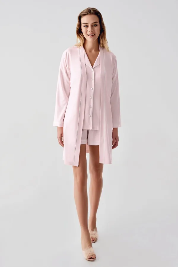 Freshness 324 Kadın 4Lü Sabahlıklı Şorlu Pijama Takımı Freshness 324 Kadın 4Lü Sabahlıklı Şorlu Pijama Takımı