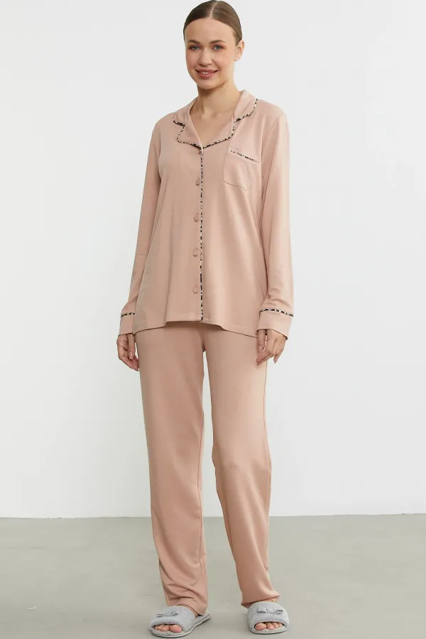 Sementa 76444 Düz Renk Gömlek Model Pijama Takım Sementa 76444 Düz Renk Gömlek Model Pijama Takım