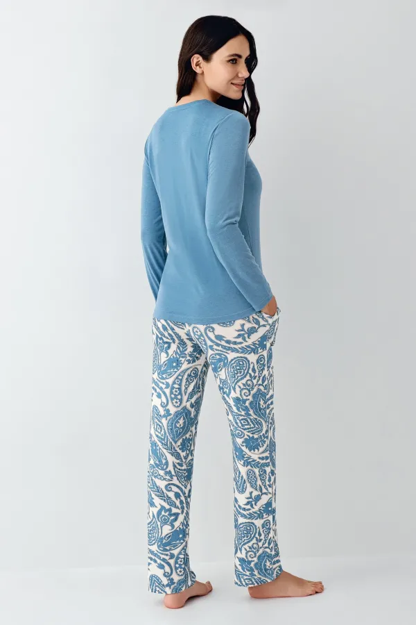 Pierre Cardin 9075-S Kadın Uzun Kol Pijama Takım Pierre Cardin 9075-S Kadın Uzun Kol Pijama Takım