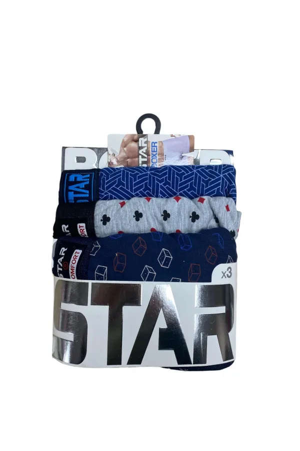 Star 105 Desenli Jakar Erkek 3lü Kemer Boxer Star 105 Desenli Jakar Erkek 3lü Kemer Boxer