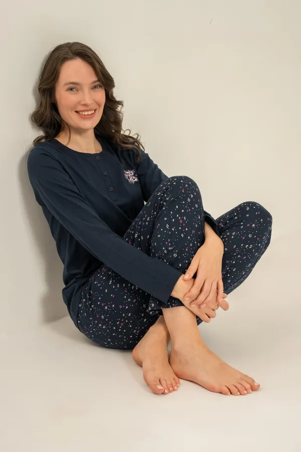 Arnetta Ar3775-S Kadın Uzun Kollu Pijama Takım Arnetta Ar3775-S Kadın Uzun Kollu Pijama Takım