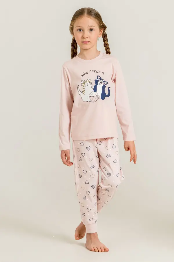 Rolypoly Rp3902-G  Kız Çocuk Uzun Kol Pijama Takım