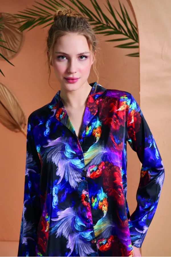 PJS 27079 Kadın Düğmeli Pijama Takımı PJS 27079 Kadın Düğmeli Pijama Takımı