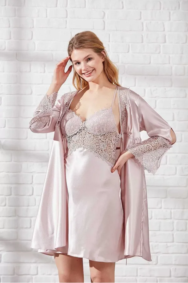 Pierre Cardin 6625 Kısa Gecelikli 6'lı İpek Set Pierre Cardin 6625 Kısa Gecelikli 6'lı İpek Set