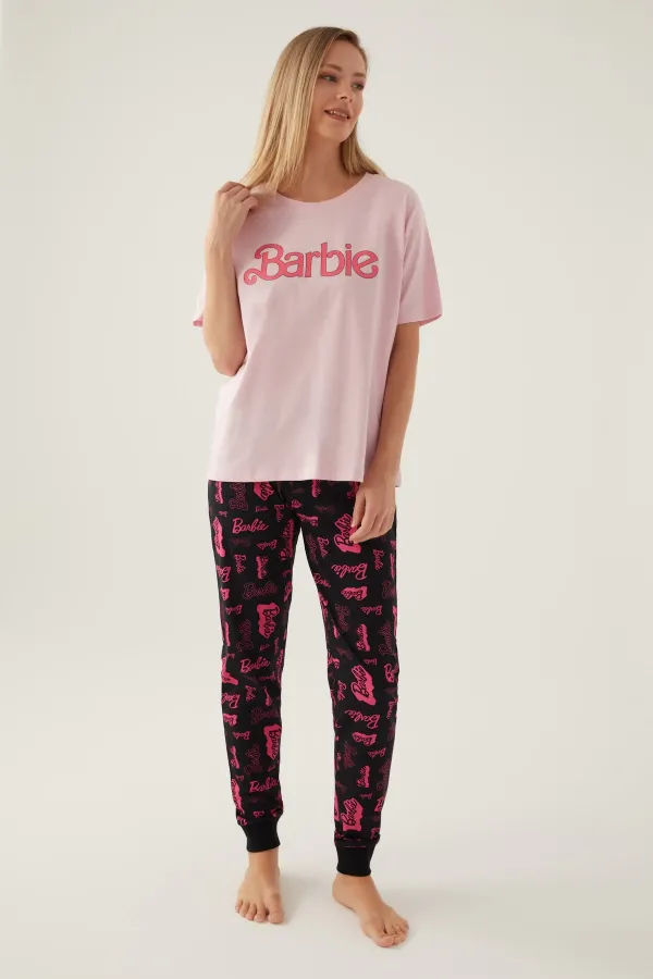 Barbie L1704-S Kadın Kısa Kol Pijama Takımı Barbie L1704-S Kadın Kısa Kol Pijama Takımı