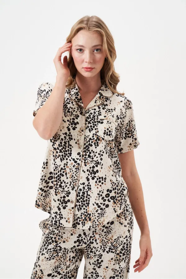PJS 29049 Kadın Düğmeli Pijama Takım PJS 29049 Kadın Düğmeli Pijama Takım