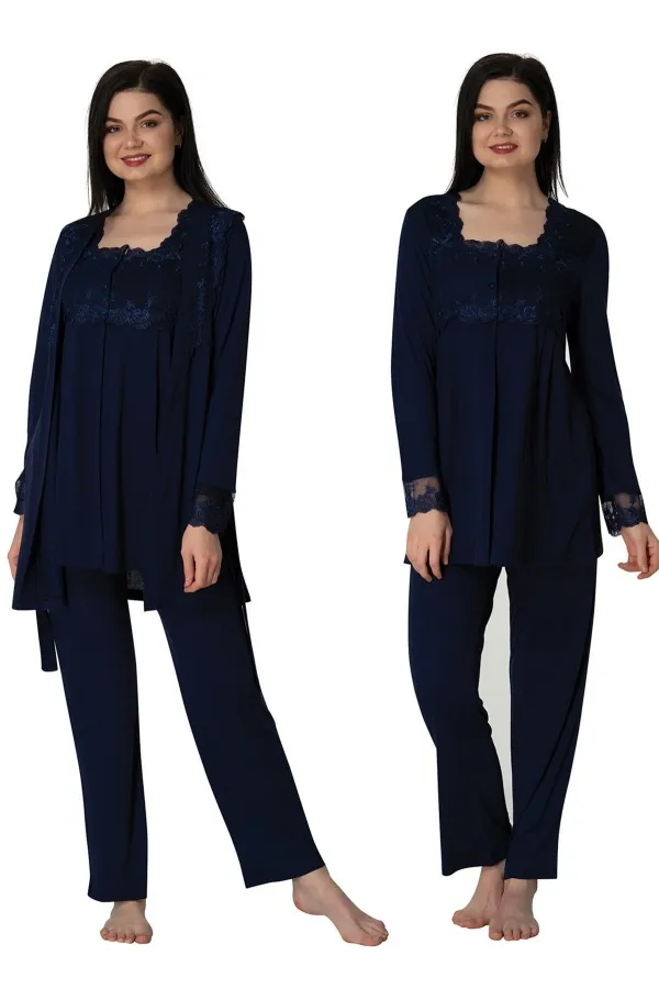 Effortt 2401 Sabahlıklı Lohusa Pijama Takımı Effortt 2401 Sabahlıklı Lohusa Pijama Takımı