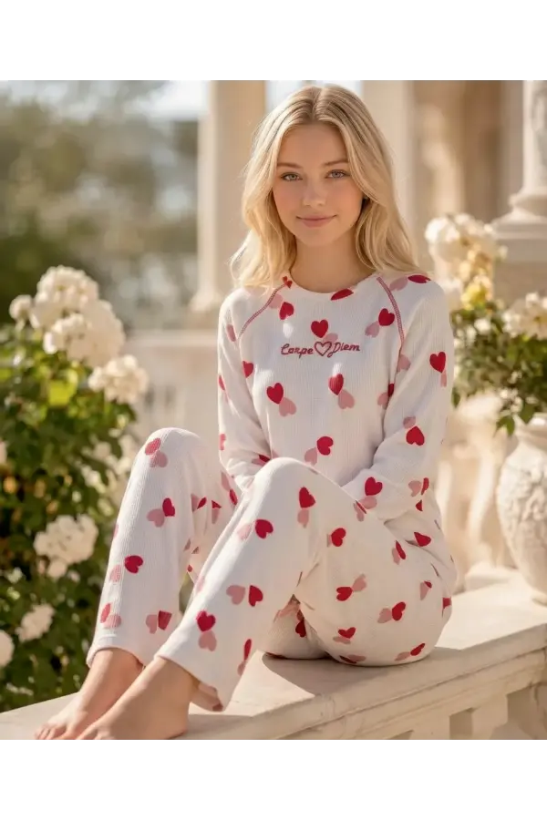 Boyraz VF-02756 Kadın Waffle Kumaş Pijama Takımı Boyraz VF-02756 Kadın Waffle Kumaş Pijama Takımı