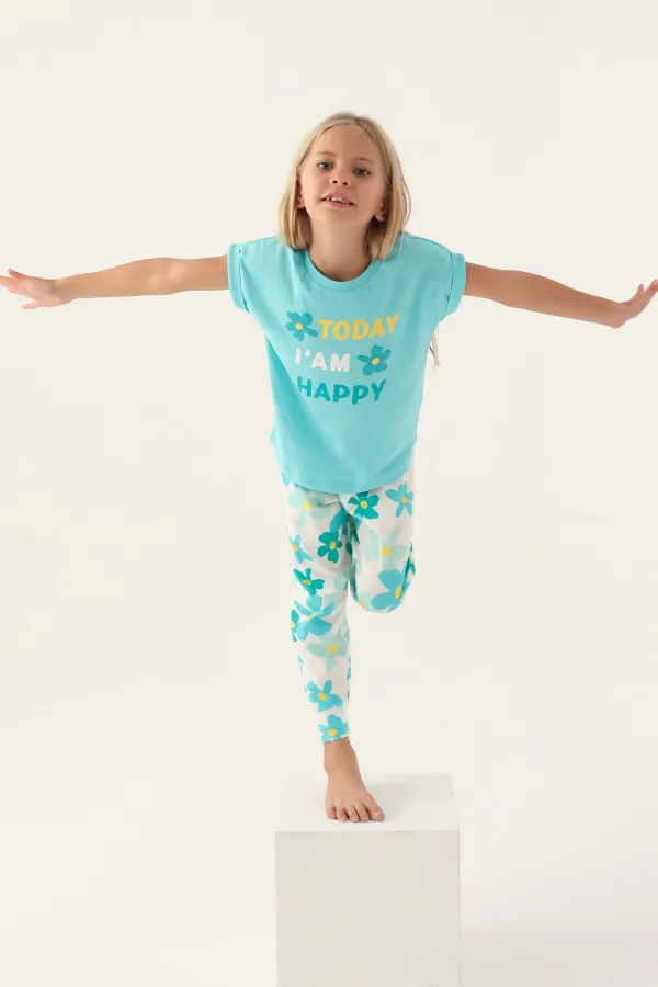 Roly Poly 3394-2 Kız Çocuk Çiçekli Kısa Kol Pijama Takım Roly Poly 3394-2 Kız Çocuk Çiçekli Kısa Kol Pijama Takım