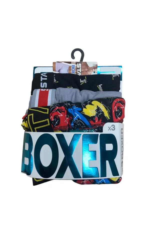Star 105 Desenli Jakar Erkek 3lü Kemer Boxer Star 105 Desenli Jakar Erkek 3lü Kemer Boxer