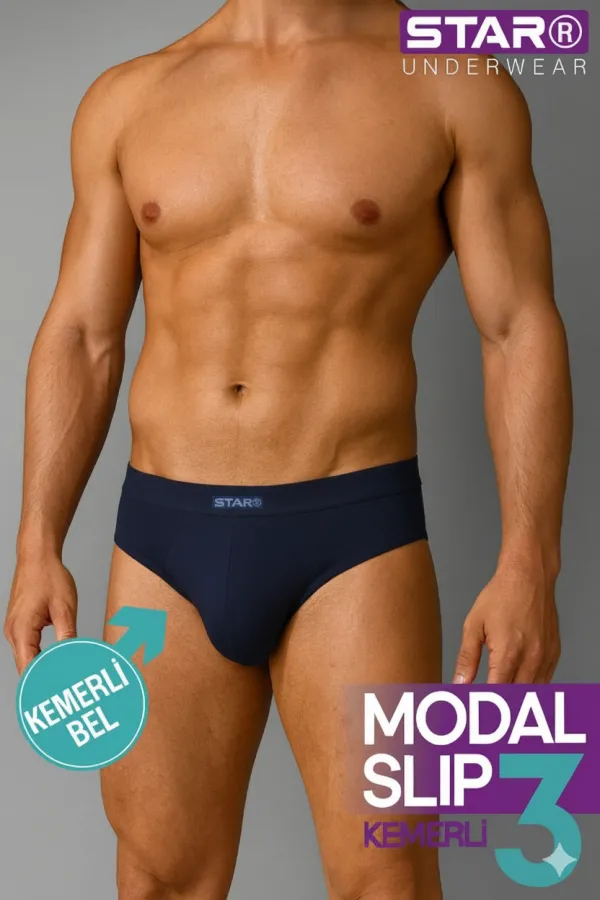 Star 109 Erkek 3'lü Modal Slip Star 109 Erkek 3'lü Modal Slip