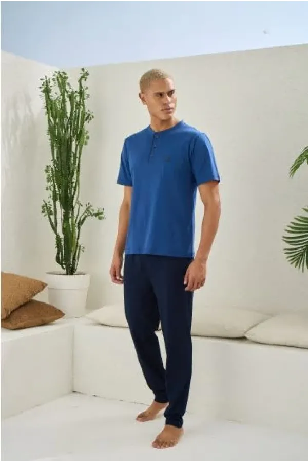 Kocabey 2207 Erkek Battal Midi Yaka Pijama Takım Kocabey 2207 Erkek Battal Midi Yaka Pijama Takım