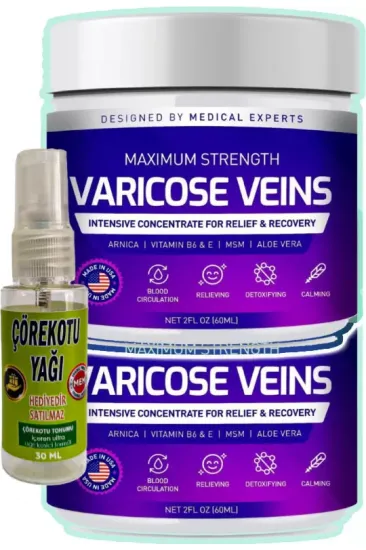 Varicose Veins Purple 2 Adet Varislerinize Bakım Kremi 100 Ml + Çörek Otu Yağı Teskin Yağı 30 Ml