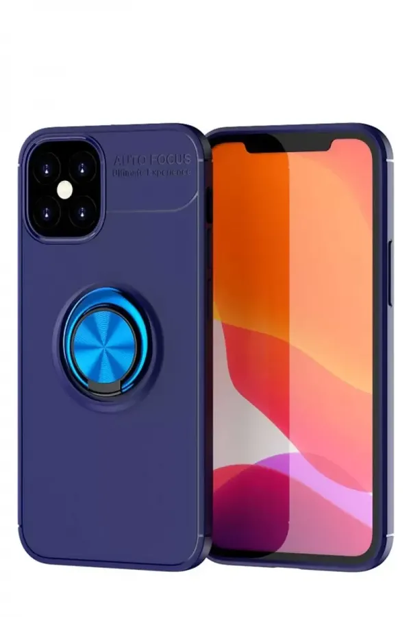 Newface Apple İphone 12 Mini Kılıf Range Yüzüklü Silikon - Mavi Newface Apple İphone 12 Mini Kılıf Range Yüzüklü Silikon - Mavi