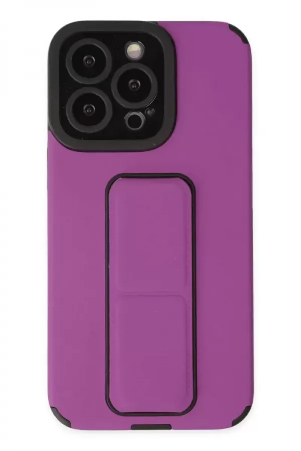Newface Apple İphone 14 Pro Kılıf Mega Standlı Silikon - Mor Newface Apple İphone 14 Pro Kılıf Mega Standlı Silikon - Mor