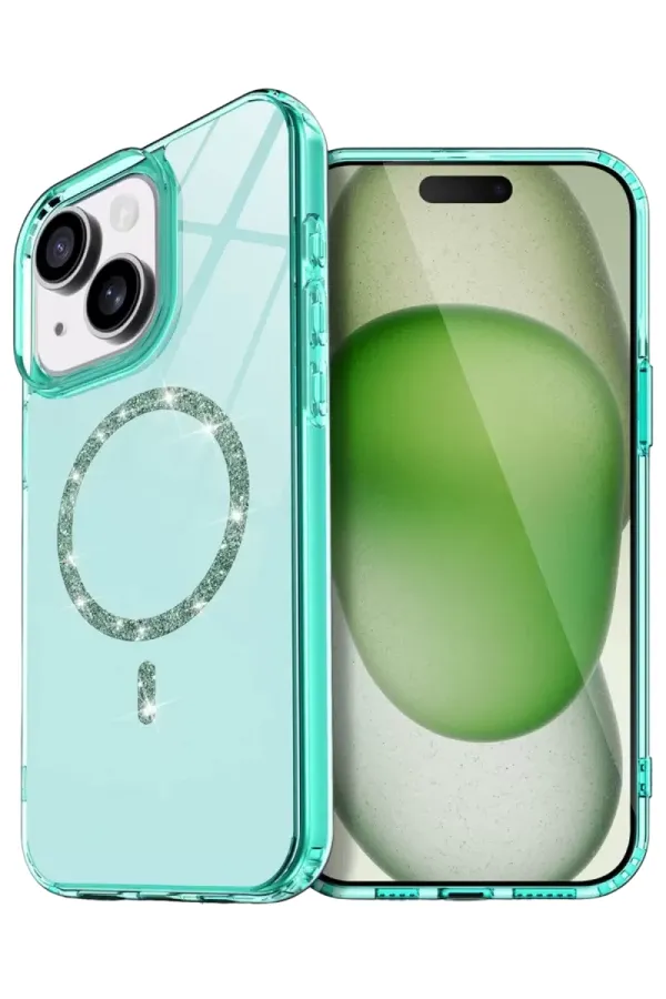 Newface Apple İphone 15 Plus Live Diamond Magsafe Kapak - Yeşil Newface Apple İphone 15 Plus Live Diamond Magsafe Kapak - Yeşil