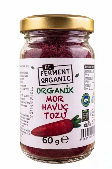 Be Ferment Organic Organik Mor Havuç Tozu 60 g – Doğal Mor Havuç Tozu