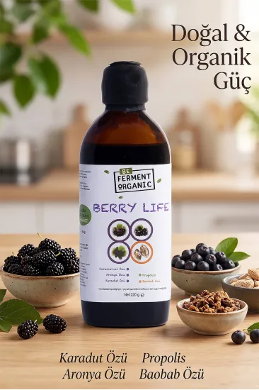 Organik Berry Lıfe Mor Öz Karışımı(aronya Ve Karamürver Öz Karışımı220gr