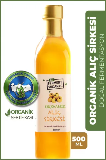 Organik Alıç Sirkesi 500 ml – Pestisit Analizli | Katkısız | Doğal Fermente | Probiyotik