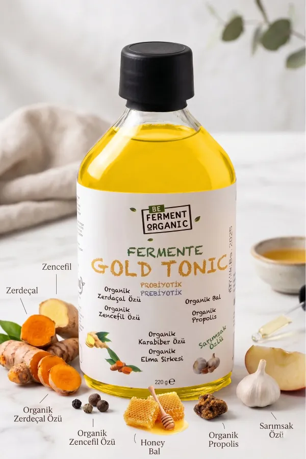 Organik Fermente Gold Tonic Sade Ve Sarımsaklı 220 G*2 Adet Organik Fermente Gold Tonic Sade Ve Sarımsaklı 220 G*2 Adet
