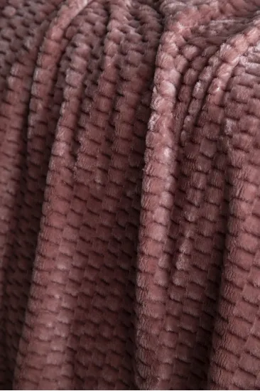 Çift Kişilik Trusty Pembe Jakar Desen Battaniye 200x220 CM Çift Kişilik Trusty Pembe Jakar Desen Battaniye 200x220 CM