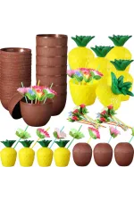 Ananas & Hindistan Cevizi Tasarımlı Pipetli Bardak Seti (6 Adet) Ananas & Hindistan Cevizi Tasarımlı Pipetli Bardak Seti (6 Adet)