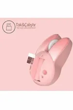 Tavşan Figürlü Kablosuz Mouse Pil Dahil Etiket Hediyeli Pembe Tavşan Figürlü Kablosuz Mouse Pil Dahil Etiket Hediyeli Pembe