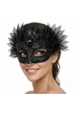 Siyah Taşlı Venedik Maskesi Lüks Tüllü Parti Maskesi Siyah Taşlı Venedik Maskesi Lüks Tüllü Parti Maskesi