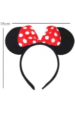 Kırmızı Fiyonklu Minnie Mouse Taç Fare Tacı Kafa Bandı Kırmızı Fiyonklu Minnie Mouse Taç Fare Tacı Kafa Bandı