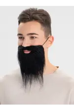 Siyah Renk Takma Sakal Bıyık Takımı Siyah Renk Takma Sakal Bıyık Takımı