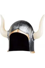 Mega Boynuzlu Viking Ivar Kaskı Eskitilmiş Desen Gümüş Renk Mega Boynuzlu Viking Ivar Kaskı Eskitilmiş Desen Gümüş Renk