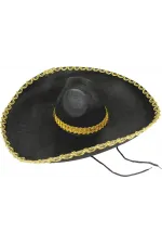 Sombrero Meksika Şapkası Mariachi Altın Şeritli Yetişkin Boy Sombrero Meksika Şapkası Mariachi Altın Şeritli Yetişkin Boy