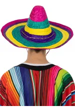 Sombrero Meksika Şapkası Renkli Örme Hasır Yetişkin Boy Sombrero Meksika Şapkası Renkli Örme Hasır Yetişkin Boy
