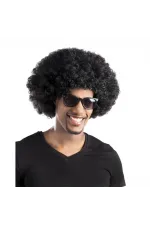 Siyah Renk Kıvırcık Afro Bonus Peruk Parti Peruğu Siyah Renk Kıvırcık Afro Bonus Peruk Parti Peruğu