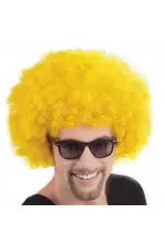 Sarı Renk Kıvırcık Afro Bonus Peruk Sarı Renk Kıvırcık Afro Bonus Peruk