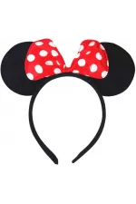 Kırmızı Fiyonklu Minnie Mouse Taç Fare Tacı Kafa Bandı Kırmızı Fiyonklu Minnie Mouse Taç Fare Tacı Kafa Bandı
