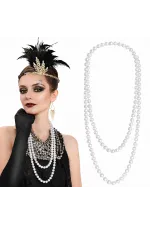 1920 Gatsby İnci Kolye – Vintage Uzun Beyaz İnci Kolye 1920 Gatsby İnci Kolye – Vintage Uzun Beyaz İnci Kolye