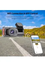 4k Wifi Çift Kameralı Araç Kamerası Gece Görüşlü G-sensörlü Dash Cam 170 Derece 4k Wifi Çift Kameralı Araç Kamerası Gece Görüşlü G-sensörlü Dash Cam 170 Derece