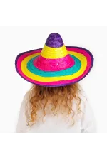 Sombrero Meksika Şapkası Renkli Örme Hasır Çocuk Boy Sombrero Meksika Şapkası Renkli Örme Hasır Çocuk Boy
